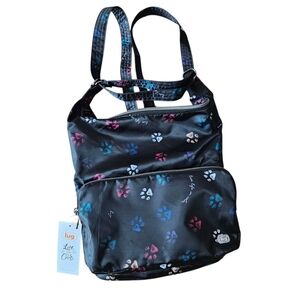 Lug Zipliner Packable Convertible Tote Paw Print Pattern